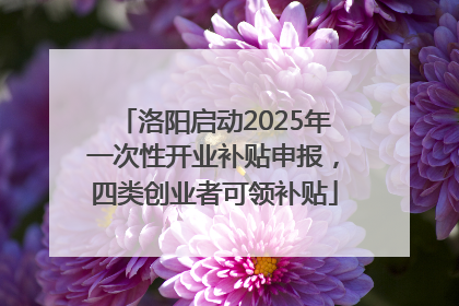 洛阳启动2025年一次性开业补贴申报，四类创业者可领补贴